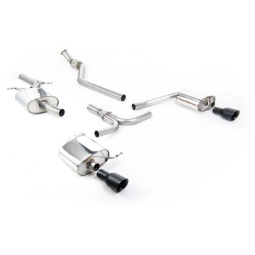 Audi A4 2.0 B8 S line (Manual) - Resonated (Quieter) Cat-Back Exhaust System with Dual-outlet Cerakote Black Trims