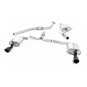 Audi A4 2.0 B8 (Tiptronic)/Audi A5 (Multitronic) S line - Cat-Back Exhaust System with Dual-outlet Cerakote Black Trims