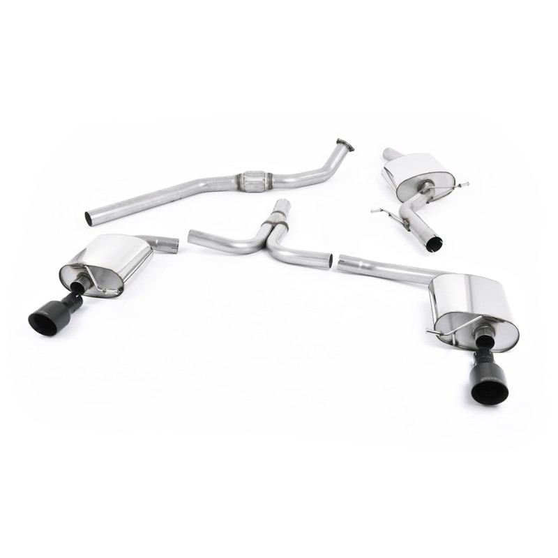 Audi A4 2.0 B8 (Tiptronic)/Audi A5 (Multitronic) S line - Cat-Back Exhaust System with Dual-outlet Cerakote Black Trims