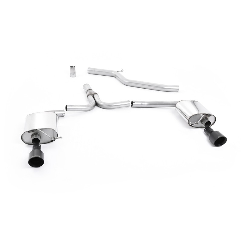 Audi A4 2.0 TDI B8/A5 S-line - Cat-Back Exhaust System with Cerakote Black Dual Outlet Trims