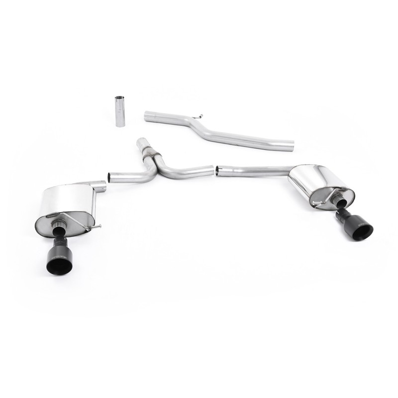 Audi A4 3.0 TDI B8 - Cat-Back Exhaust System with Cerakote Black Duel Outlet Trims