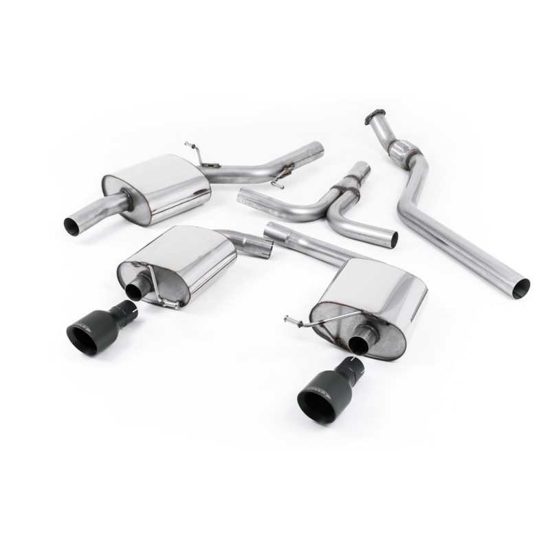 Audi A5 2.0 TFSI - Cat-Back Exhaust System with Cerakote Black Dual Outlet Trims