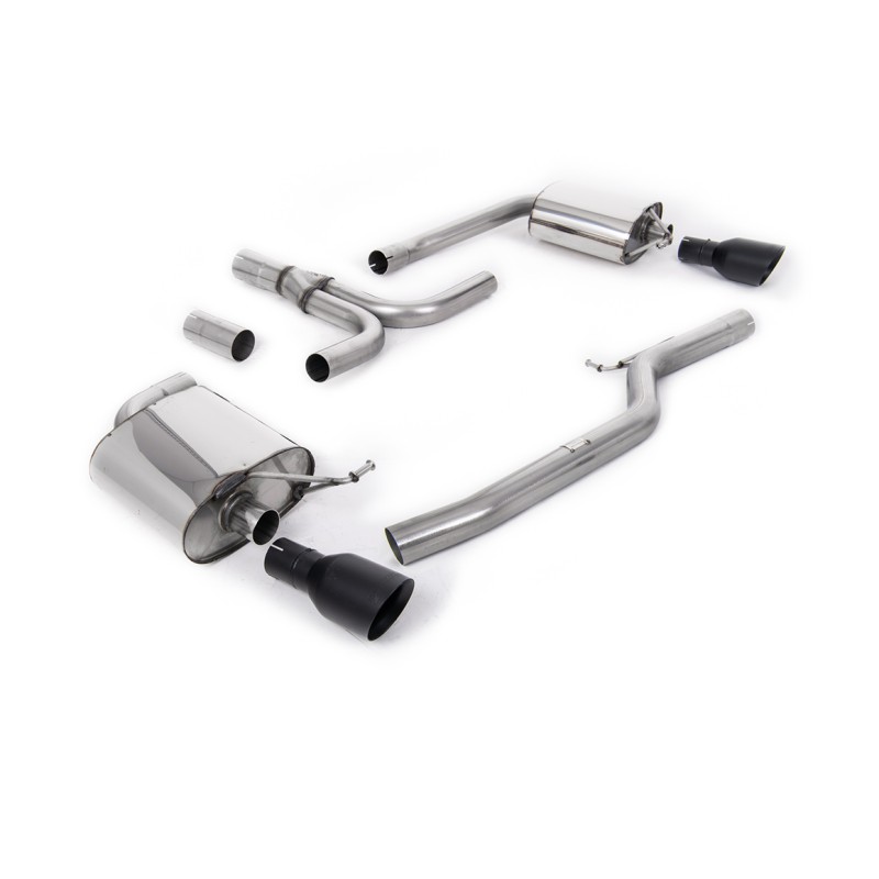 Audi A5 3.0 TDI - Cat-Back Exhaust System with Dual Outlet Cerakote Black GT100 Trims