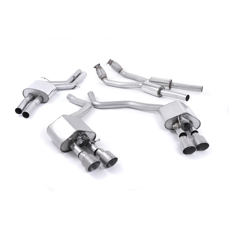 Audi S6 C7/S7 Sportback - Valved & Resonated (Quieter) Cat-Back Exhaust System with Titanium Trims