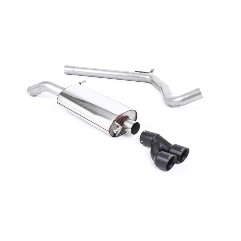 Audi A1 TFSI/VW Polo GTI 1.4 ACT/DSG - Non-Resonated (Louder) Cat-Back Exhaust System with Cerakote Black Trims