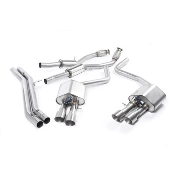Audi S8 D4 Quattro - Resonated (Quieter) Cat-Back Exhaust System with Titanium Trims