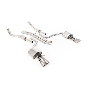 Audi S8 D4 Quattro - Non-Resonated (Louder) Cat-Back Exhaust System with Titanium Trims