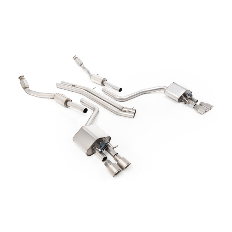 Audi S8 D4 Quattro - Non-Resonated (Louder) Cat-Back Exhaust System with Titanium Trims