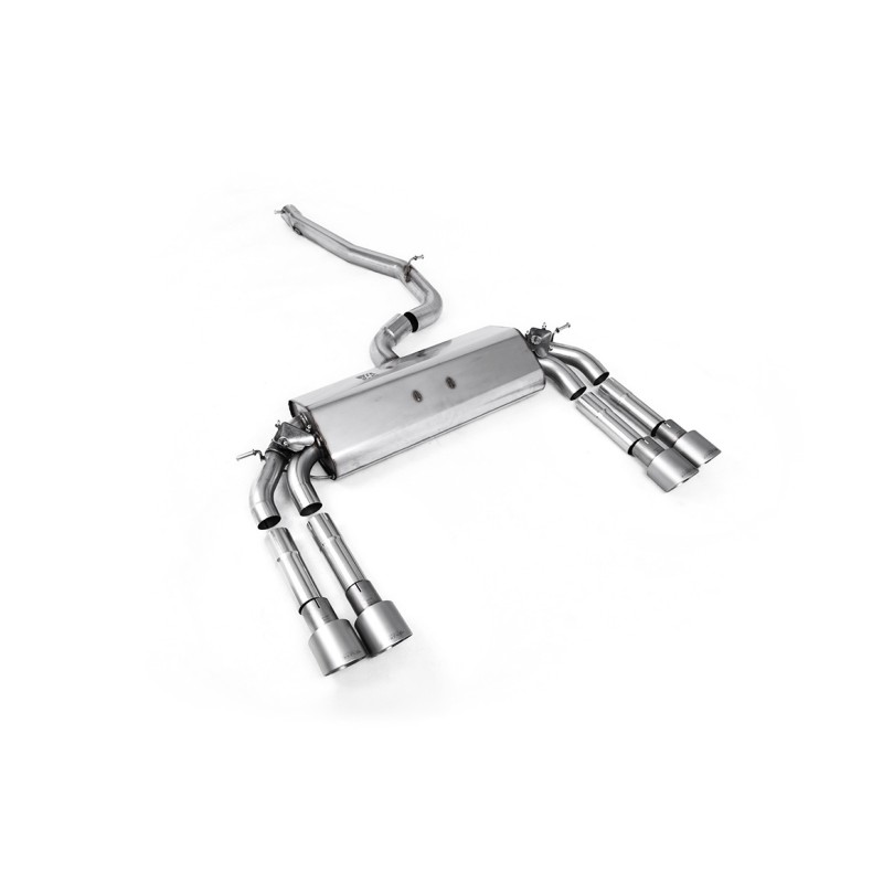 Audi S3 8V.2 - Non-Resonated (Louder) Cat-Back Exhaust System with Quad Round Titanium Trims