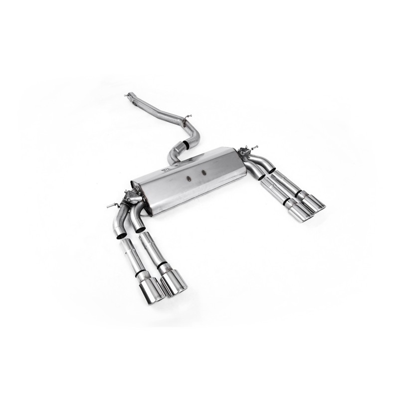 Audi S3 8V.2 - Non-Resonated (Louder) Cat-Back Exhaust System with Quad Oval Polished Trims