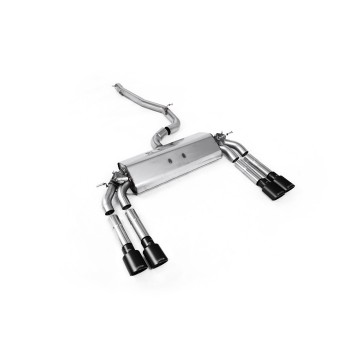 Audi S3 8V.2 - Non-Resonated (Louder) Cat-Back Exhaust System Quad Oval Cerakote Black Trims