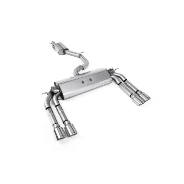 Audi S3 8V/V.2 - Resonated (Quieter) Cat-Back Exhaust System with Quad Oval Polished Trims