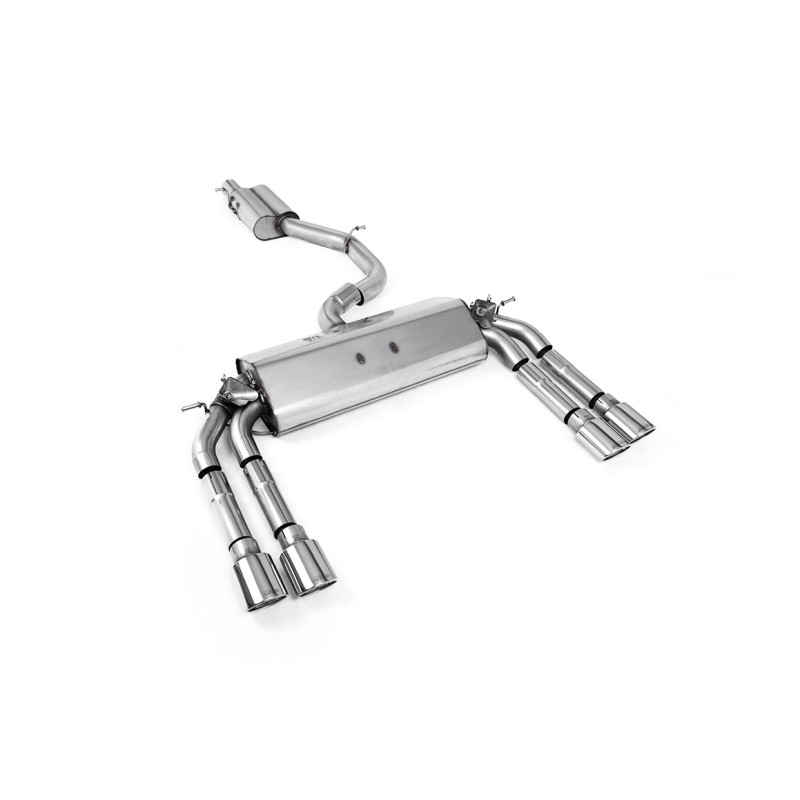 Audi S3 8V/V.2 - Resonated (Quieter) Cat-Back Exhaust System with Quad Oval Polished Trims