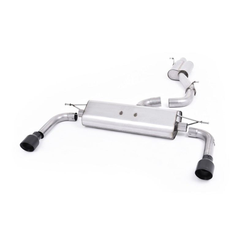 Audi A3 2.0 TFSI 8V (US only) - Resonated (Quieter) Cat-Back Exhaust System with Cerakote Black Trims