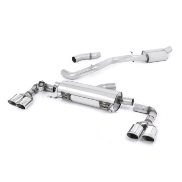 Audi S1 - Resonated (Quieter) Cat-Back Exhaust System with Quad Polished Oval Trims