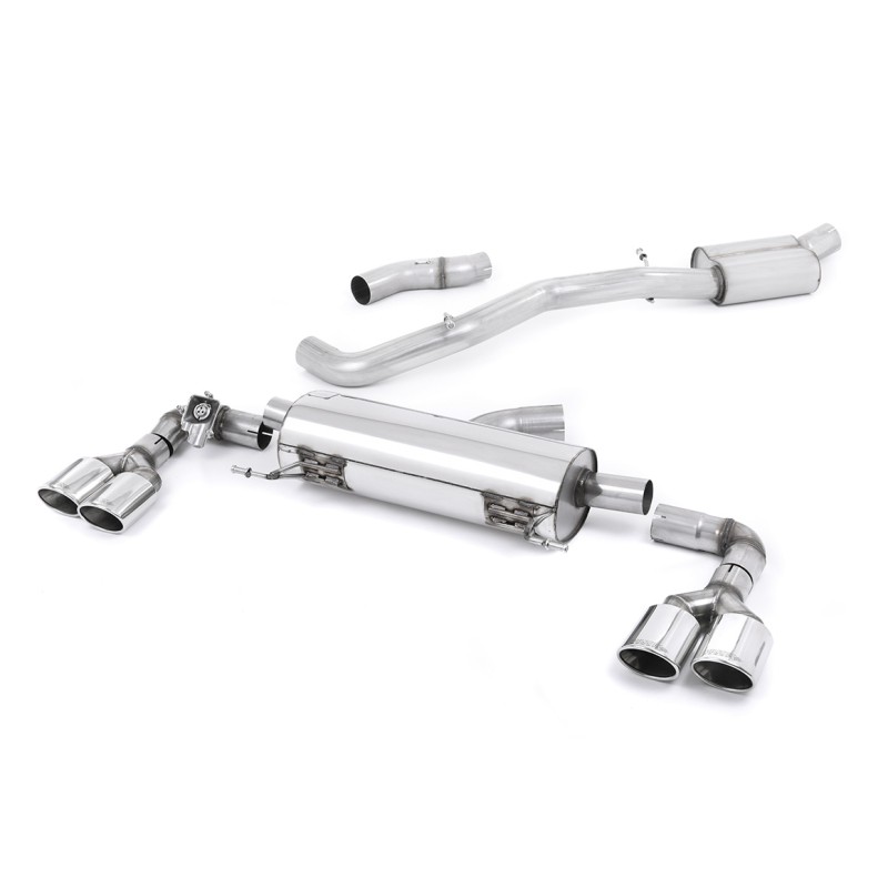 Audi S1 - Resonated (Quieter) Cat-Back Exhaust System with Quad Polished Oval Trims