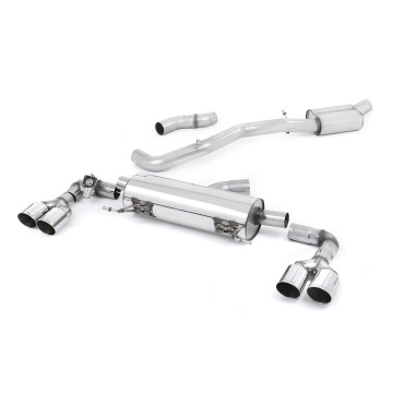 Audi S1 - Resonated (Quieter) Cat-Back Exhaust System with Quad Polished Round Trims