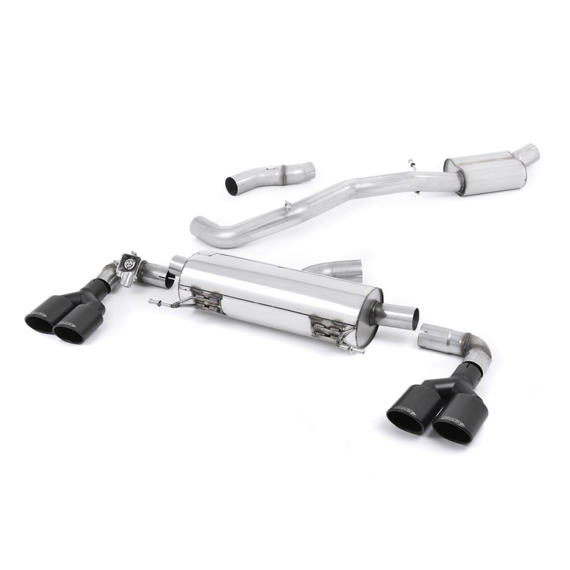 Audi S1 - Resonated (Quieter) Cat-Back Exhaust System with Quad Cerakote Black Oval Trims