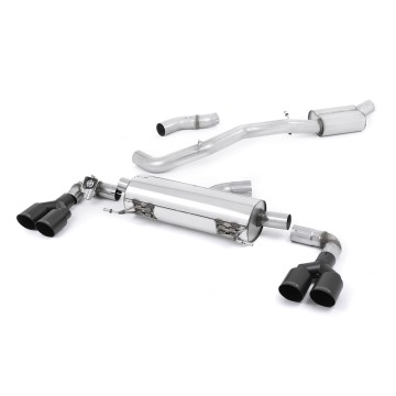 Audi S1 - Resonated (Quieter) Cat-Back Exhaust System with Quad Cerakote Black Round Trims