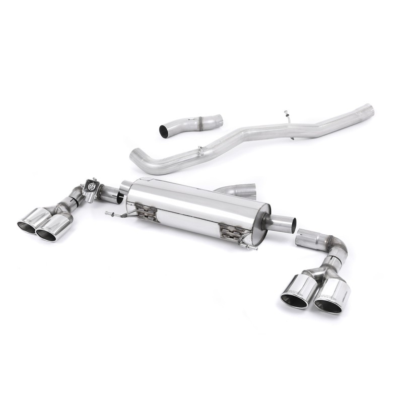 Audi S1 - Non-Resonated (Louder) Cat-Back Exhaust System with Quad Polished Oval Trims