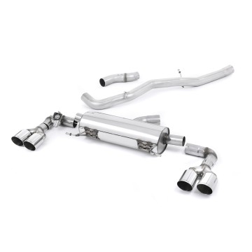Audi S1 - Non-Resonated (Louder) Cat-Back Exhaust System with Quad Polished Round Trims