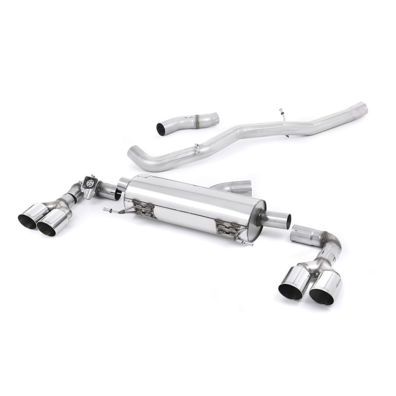 Audi S1 - Non-Resonated (Louder) Cat-Back Exhaust System with Quad Polished Round Trims