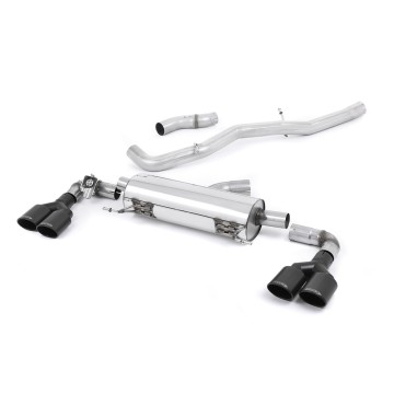 Audi S1 - Non-Resonated (Louder) Cat-Back Exhaust System with quad Cerakote Black Oval Trims