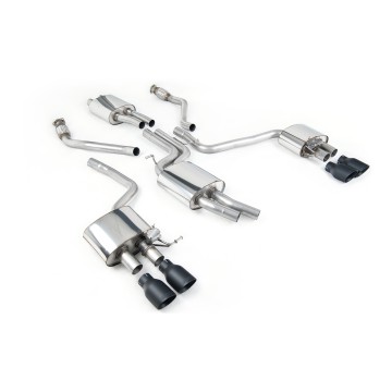 Audi SQ5 Supercharged - Cat-Back Exhaust System with Quad Cerakote Black Trims