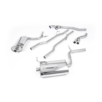 Audi A4 1.8T B6 Quattro Avant (5-speed) - Non-Resonated (Louder) Cat-Back Exhaust System with 90mm GT90 trims