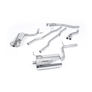 Audi A4 1.8T B6 Quattro - Non-Resonated (Louder) Cat-Back Exhaust System with 90mm GT90 trims