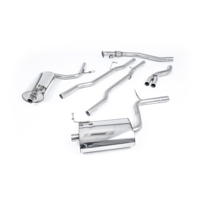 Audi A4 1.8T B6 Quattro - Non-Resonated (Louder) Cat-Back Exhaust System with 90mm GT90 trims