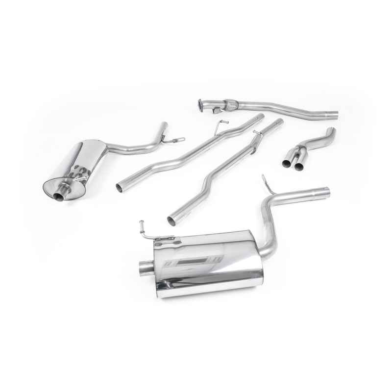 Audi A4 2.0 B7 Quattro/DTM - Non-Resonated (Louder) Cat-Back Exhaust System with GT100 Trims (For Manual Models)