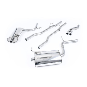 Audi A4 2.0 B7 Quattro/DTM - Non-Resonated (Louder) Cat-Back Exhaust System with GT100 Trims (For Tiptronic Models)