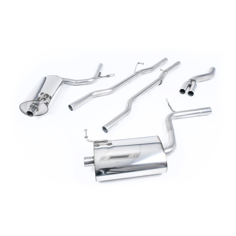 Audi A4 2.0 B7 Quattro/DTM - Non-Resonated (Louder) Cat-Back Exhaust System with GT100 Trims (For Tiptronic Models)