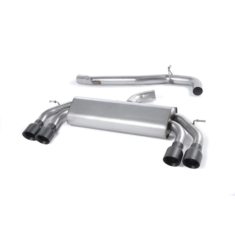 Audi S3 8V/8V.2 - Non-Valved & Non-Resonated (Louder) Cat-Back Race Exhaust System with Quad Round Cerakote Black Trims