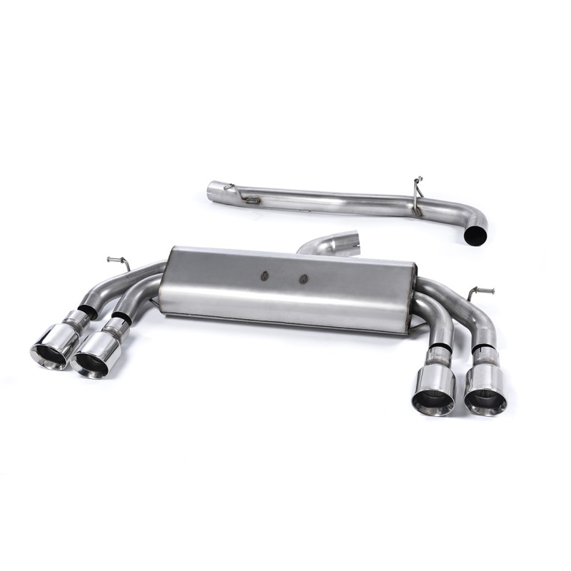 Audi S3 8V/8V.2 - Non-Valved & Non-Resonated (Louder) Cat-Back Race Exhaust System with Quad Round Polished Tips
