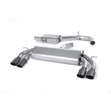 Audi S3 8V/8V.2 - Non-Valved & Resonated (Quieter) Cat-Back Race Exhaust System with Quad Oval Cerakote Black Trims