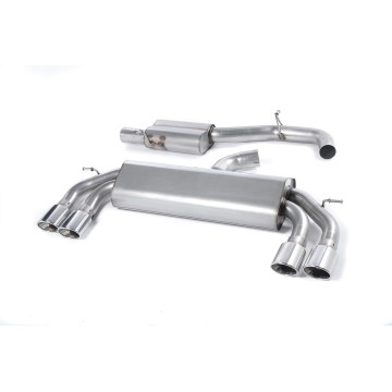 Audi S3 8V/8V.2 - Non-Valved & Resonated (Quieter) Cat-Back Race Exhaust System with Quad Oval Polished Trims