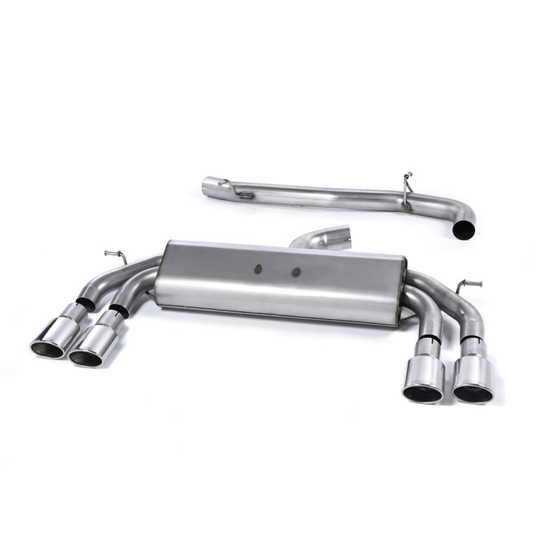 Audi S3 8V/8V.2 Sportback Non GPF - Non-Valved & Non-Resonated (Louder) Cat-Back Race Exhaust System with Quad Oval Polished Tips