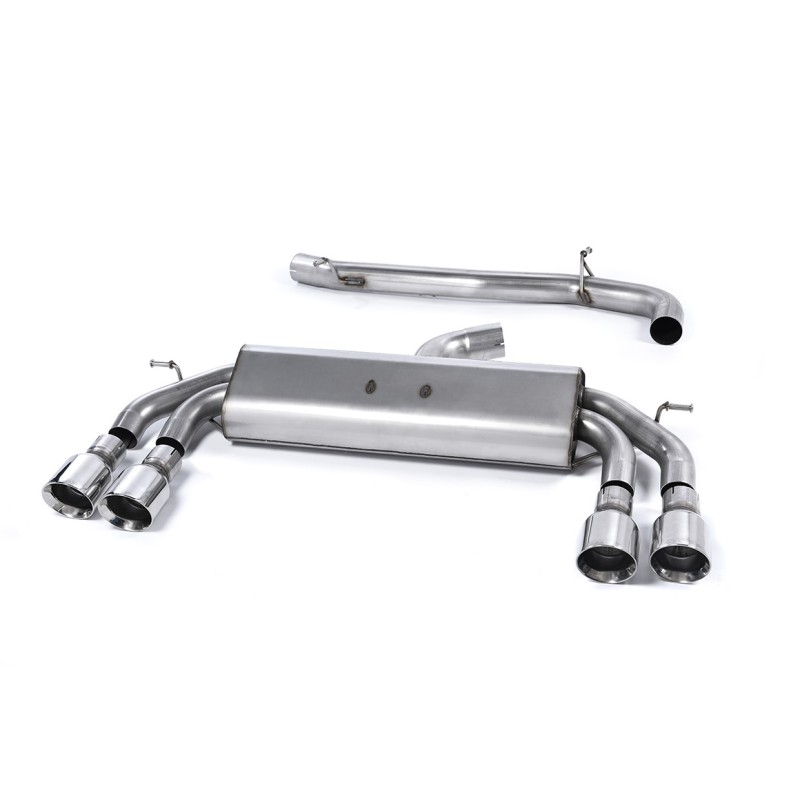 Audi S3 8V/8V.2 Sportback Non GPF - Non-Valved & Non-Resonated (Louder) Cat-Back Race Exhaust System with Quad Round Polished Trims