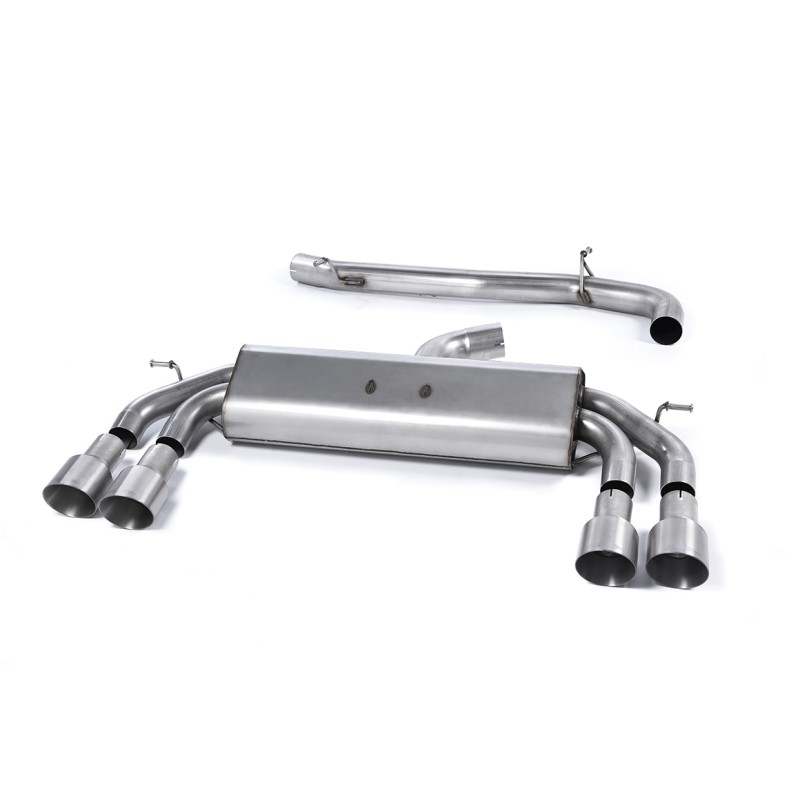 Audi S3 8V/8V.2 Sportback Non GPF - Non-Valved & Non-Resonated (Louder) Cat-Back Race Exhaust System with Quad Round Titanium Trims