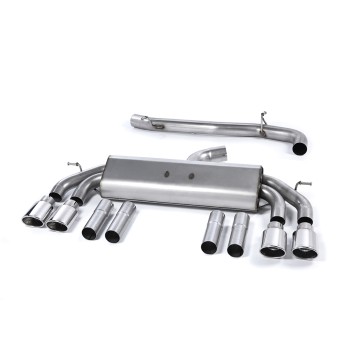 Audi S3 8V/V.2 - Non-Valved & Non-Resonated (Louder) Cat-Back Race Exhaust System with Quad Oval Polished Trims