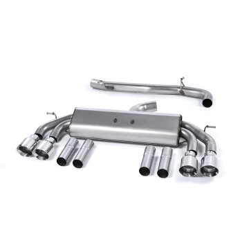 Audi S3 8V/V.2 - Non-Valved & Non-Resonated (Louder) Cat-Back Race Exhaust System with Quad Round Polished Trims