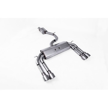 Audi S3 8V/V.2 - Non-Valved & Resonated (Quieter) Cat-Back Race Exhaust System with Quad Round Titanium Trims