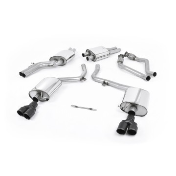 Audi S4 V6/S5 3.0 B8 Sportback - Resonated (Quieter) Cat-Back Exhaust System with Quad Cerakote Black Trims