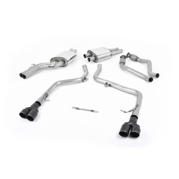 Audi S5 B8 (S tonic) - Race Non-Resonated (Louder) Cat-Back Exhaust System with Quad Cerakote Black Tips