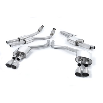 Audi S6 C7/S7 Sportback - Resonated (Quieter) Cat-Back Exhaust System with Titanium Trims