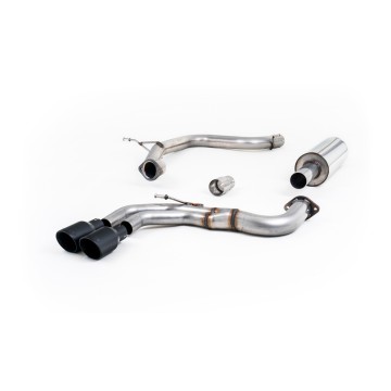 Audi A3 2.0 TDI MQB - Resonated (Quieter) Cat-Back Exhaust System with Cerakote Black Trims