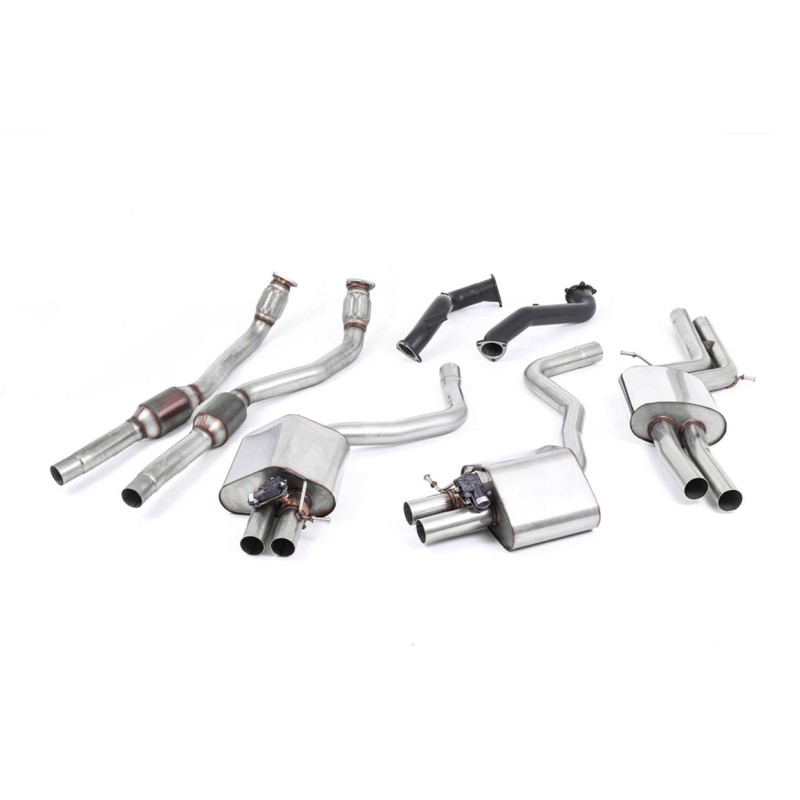 Audi RS6/RS7 C7 - Resonated (Quieter) Complete Exhaust System - Uses OE Tips