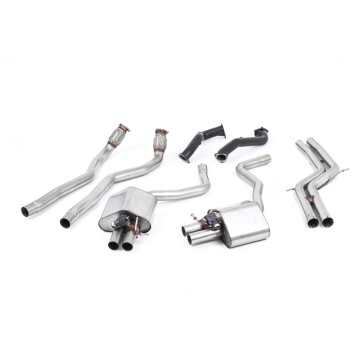 Audi RS6/RS7 C7 - Non-Resonated (Louder) Complete Exhaust System with Catalyst Bypass - Uses OE Trims